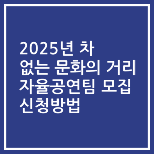 2025년 차 없는 문화의 거리 자율공연팀 모집 신청방법